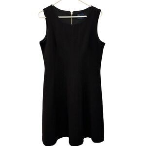 Just...Taylor Black Textured Polyester Sleeveless Knee‎ Length Dress Gold Zip 12